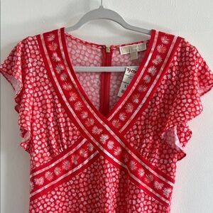 Michael Kors Coral-Red Printed Dress (above knee)